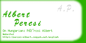 albert percsi business card